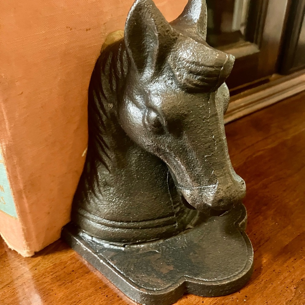 Vintage Horse Head Bookend /Doorstop Cast Iron
